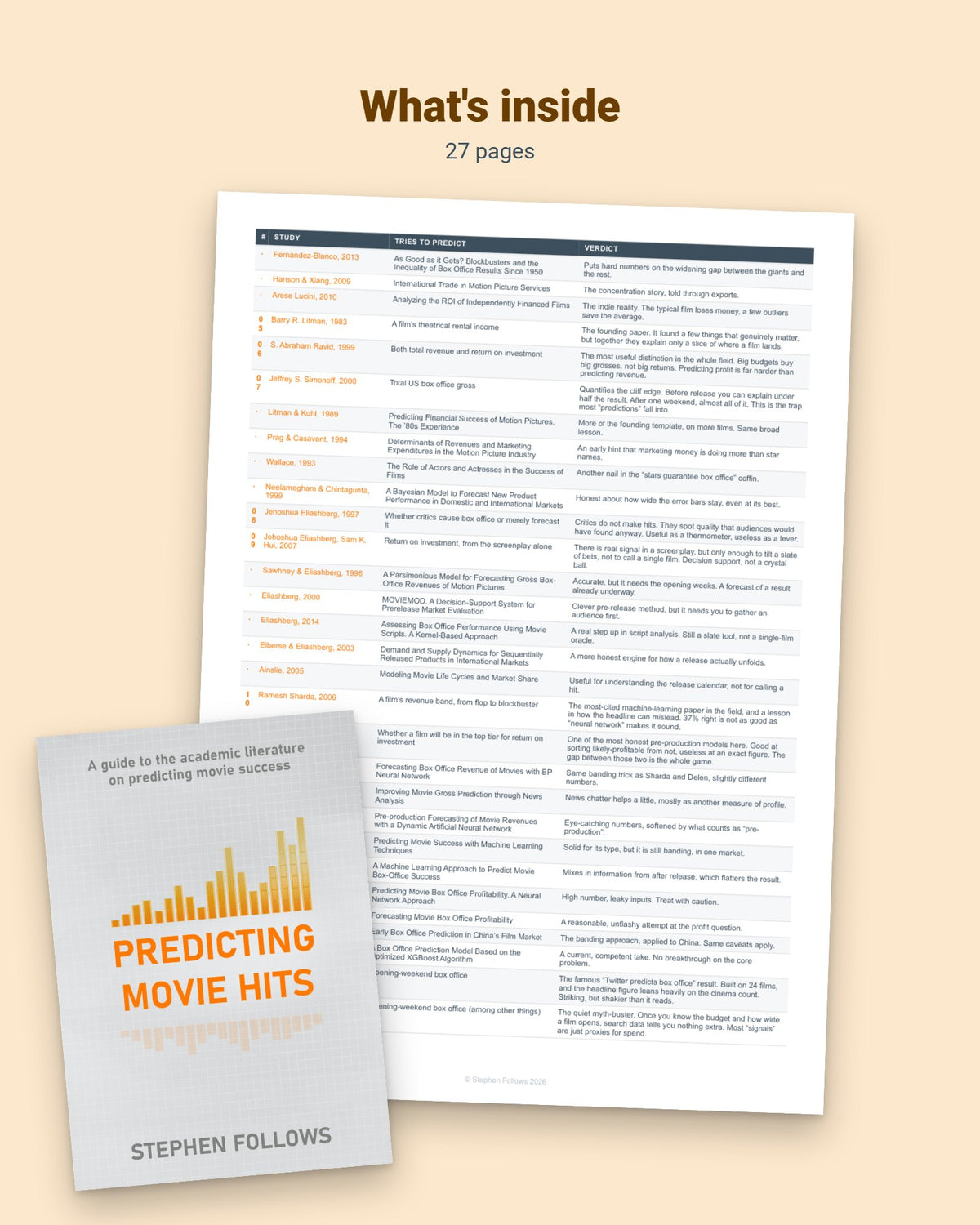 Predicting Movie Hits, contents